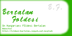 bertalan foldesi business card