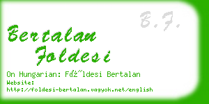 bertalan foldesi business card